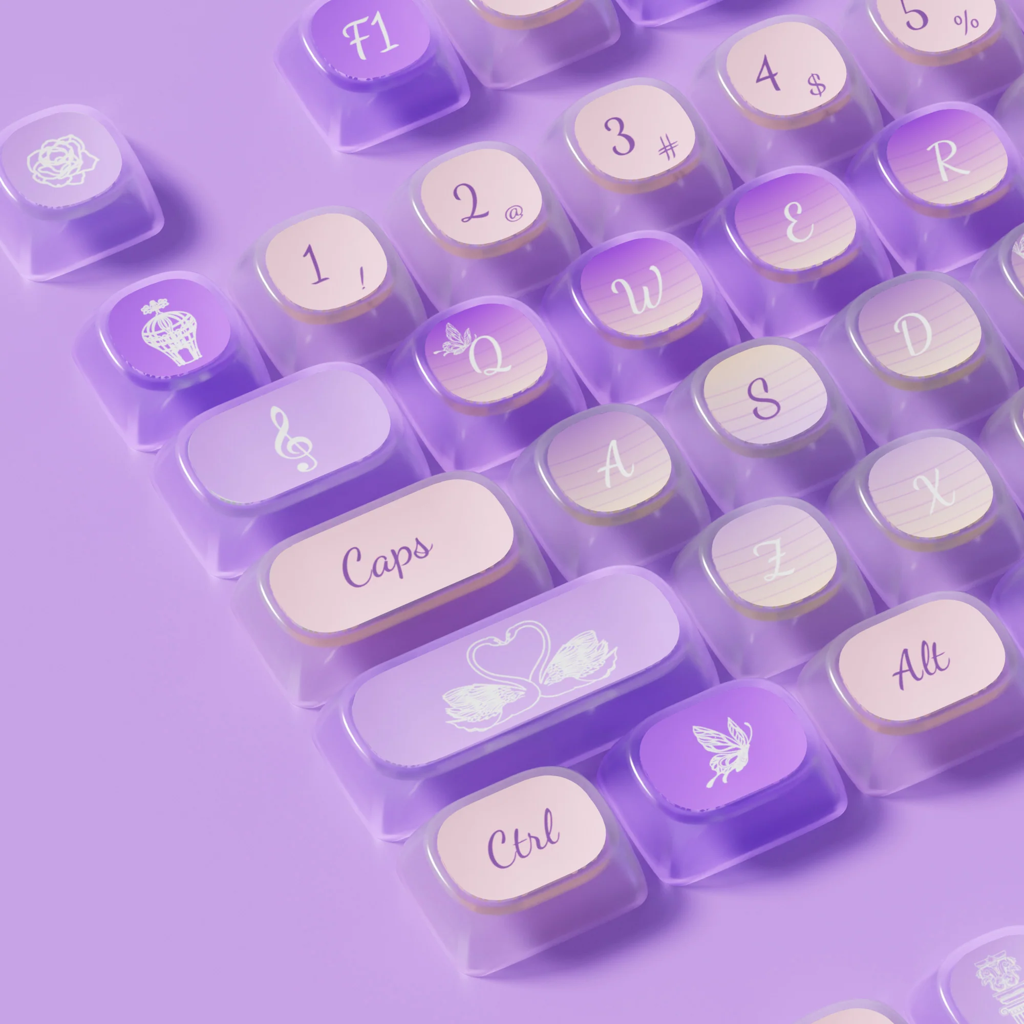Swan Sonata Pudding Keycap Set (140-key) - Image 7