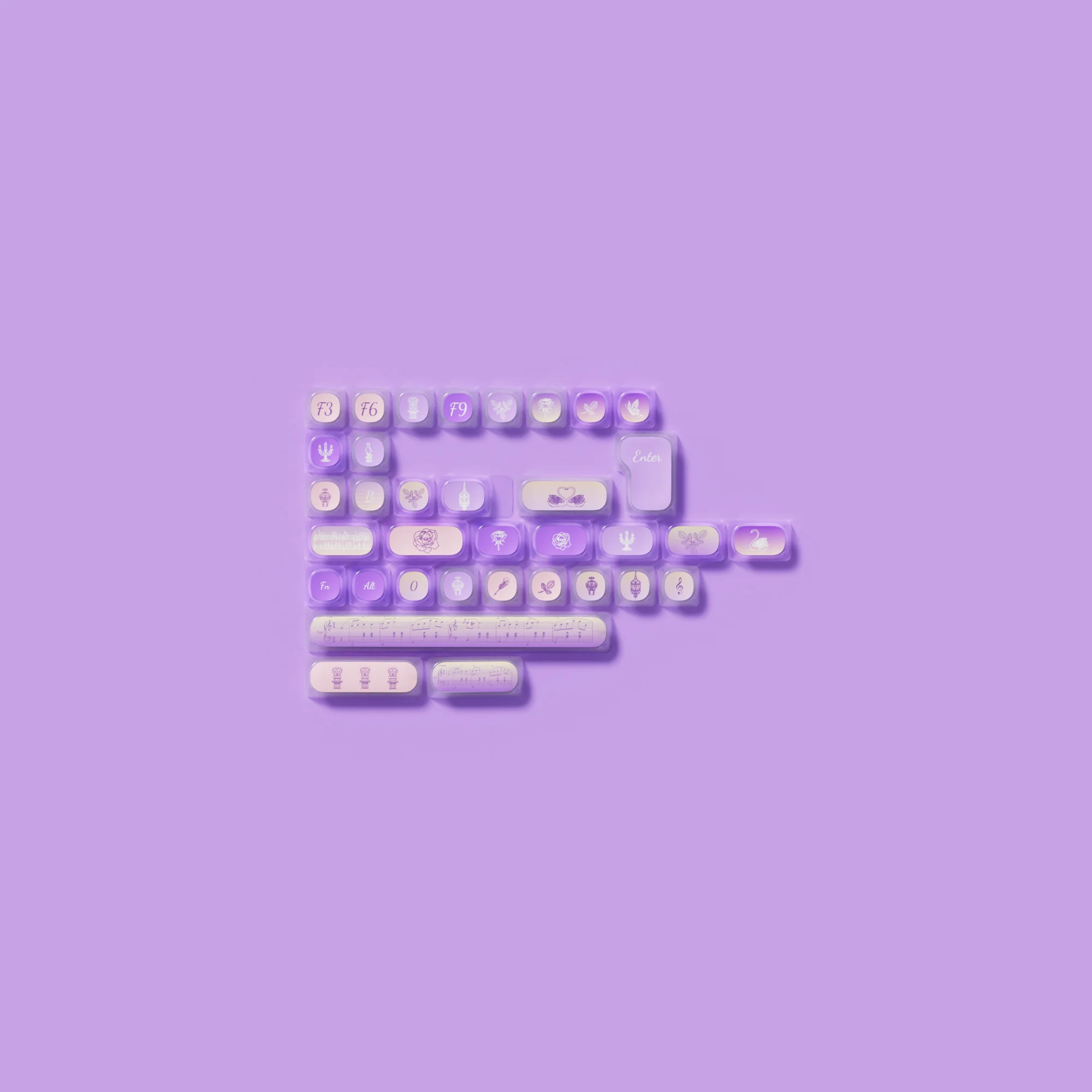 Swan Sonata Pudding Keycap Set (140-key) - Image 9